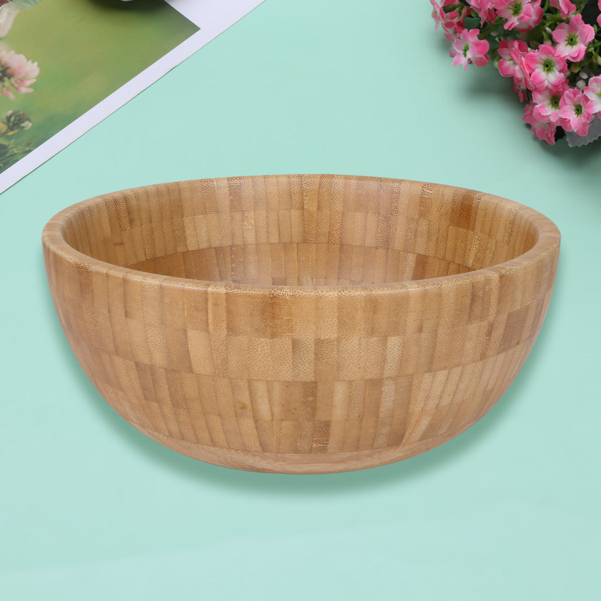 Etereauty Bowl Bowls Serving Salad Wood Fruits Salads Large Rim Decorative Individual Retro Mixinground Storage Single Snacks