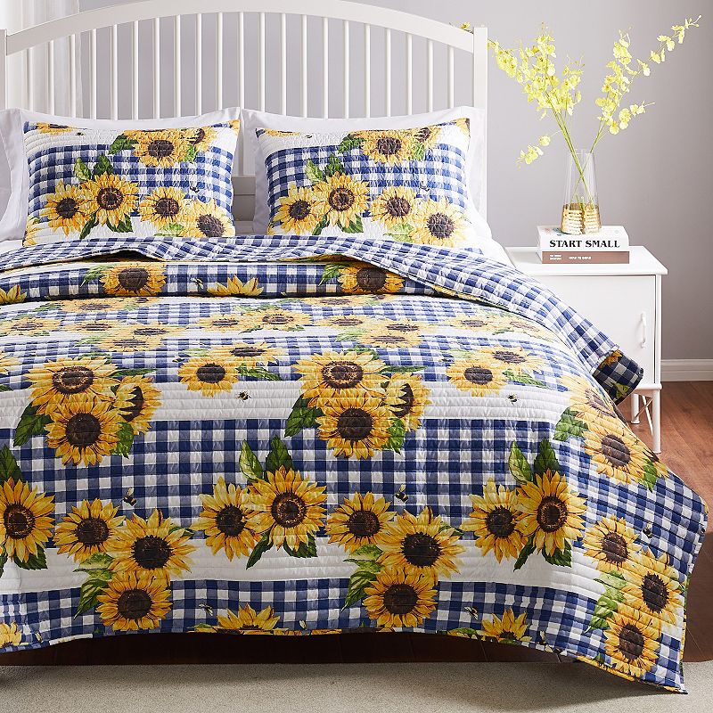 Barefoot Bungalow Sunflower Quilt Set with Shams