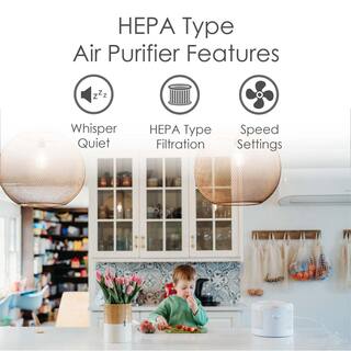 Crane HEPA Air Purifier with 3 Speed Settings for Small to Medium Rooms up to 300 sq.ft. EE-7002AIR