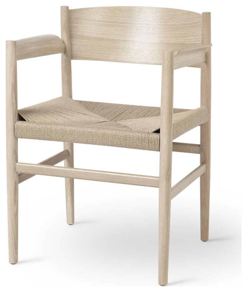 Mater Nestor With Armrest  Natural Paper Cord Seat   Midcentury   Dining Chairs   by Sportique  Houzz