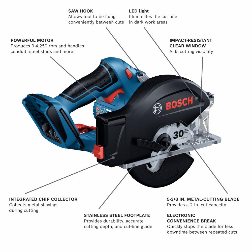 Bosch 18V 5 3/8 Metal Cutting Circular Saw Bare Tool