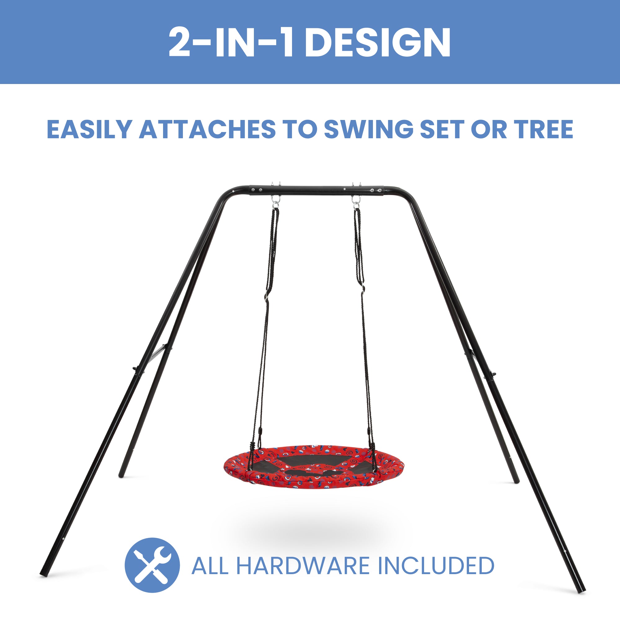 Disney Mickey Mouse 40-inch Saucer Swing – Includes Hardware for Swing Set or Tree Attachment