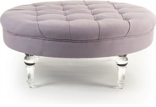 Pouf Chair Ottoman Violet Transparent Purple Linen Acrylic   Traditional   Footstools And Ottomans   by EuroLuxHome  Houzz