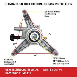 SIMPSON OEM Technologies Vertical Axial Cam Pump Kit 90025 for 2400 PSI at 2.0 GPM Pressure Washers 90025