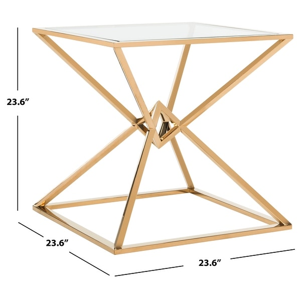 SAFAVIEH Couture Fiorella Glass Top End Table - 24 IN W x 24 IN D x 24 IN H