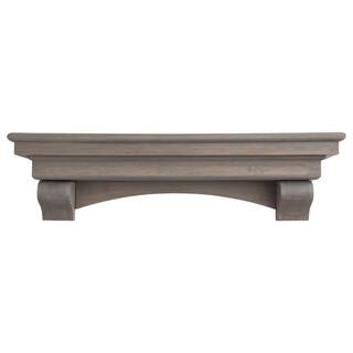 Dogberry Collections 60 in. Ash Gray French Corbel Mantel Shelf m-fcor-6077-gash-none