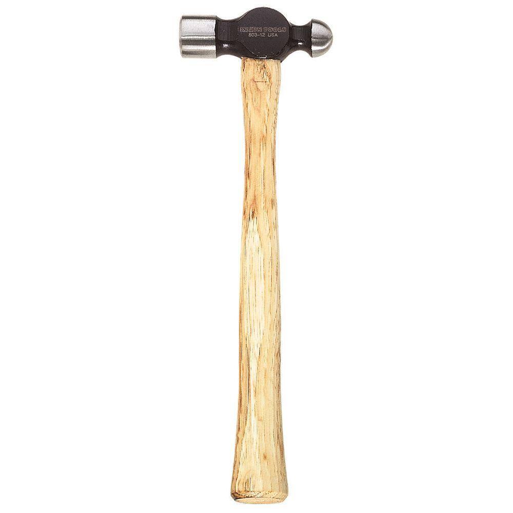 Klein Tools Ball Peen Hammer Hickory Handle 12-12 Inches 803-12