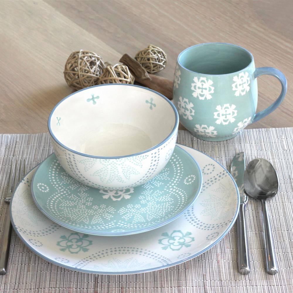 BAUM Phara 16-Piece Sky Blue Dinnerware Set PHAR16S