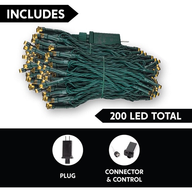 Joiedomi 200 Orange Led Green Wire String Lights 8 Modes