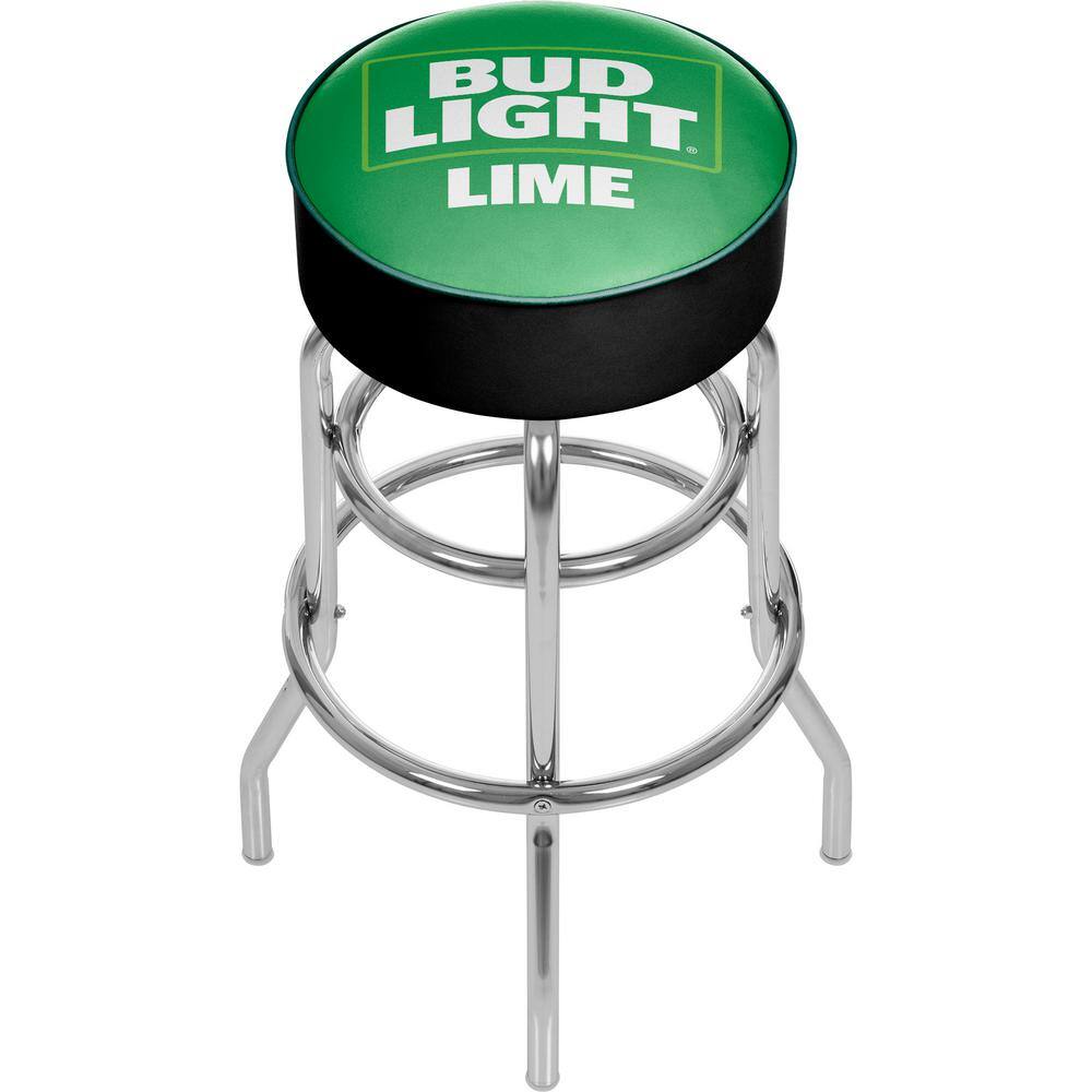 Trademark Bud Light Lime 31 in. Chrome Swivel Cushioned Bar Stool AB1000-BLLIME