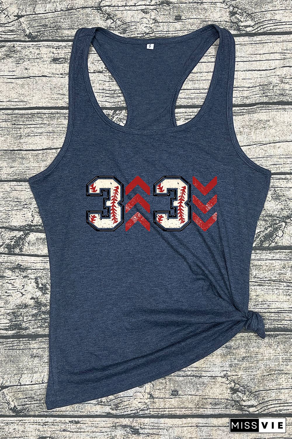 Baseball Printed Sleeveless Tank Top Wholesale