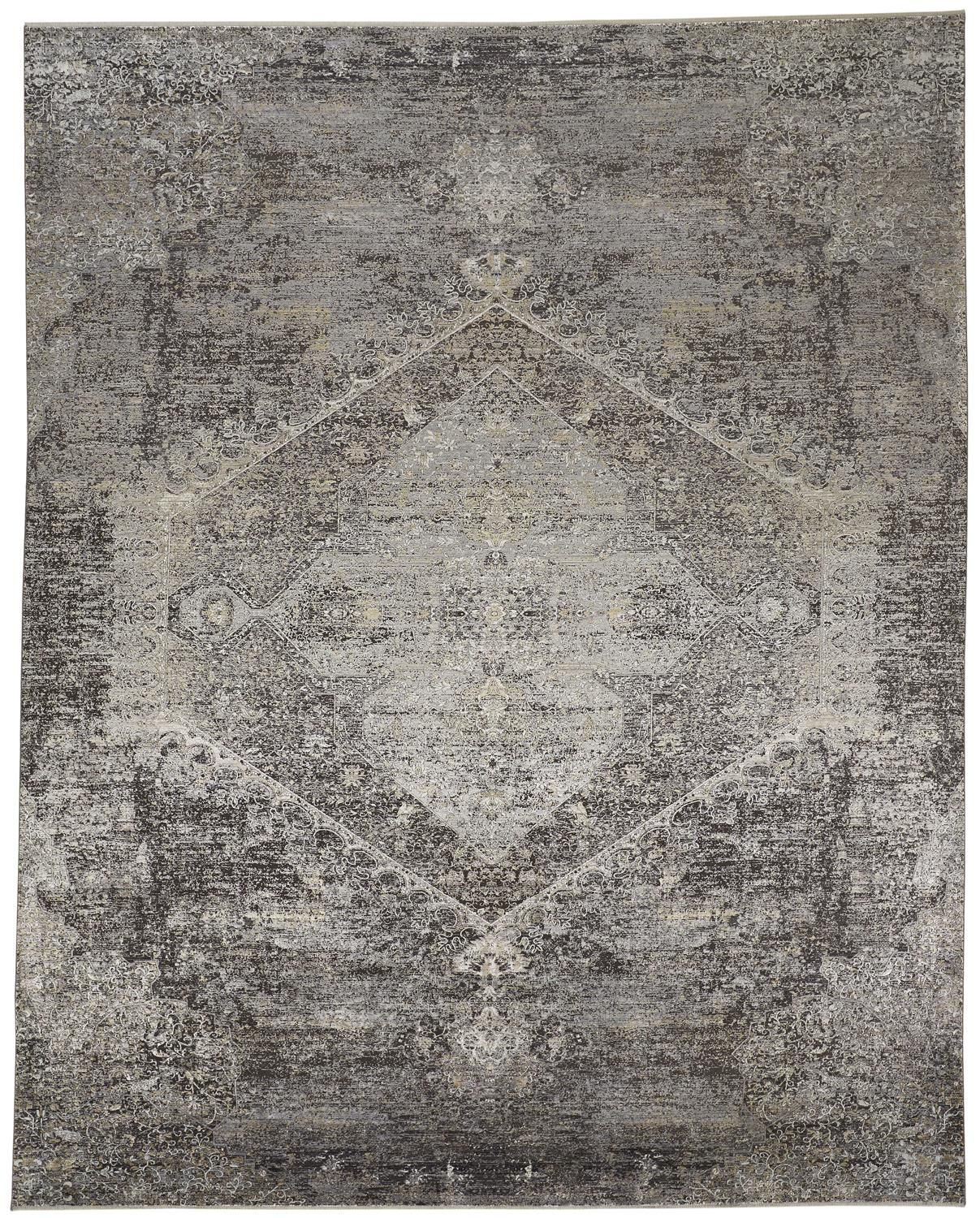 Melmas Gray and Silver Rug by BD Fine