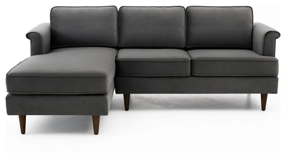 Porter Velvet Sectional   Midcentury   Sectional Sofas   by TOV Furniture  Houzz