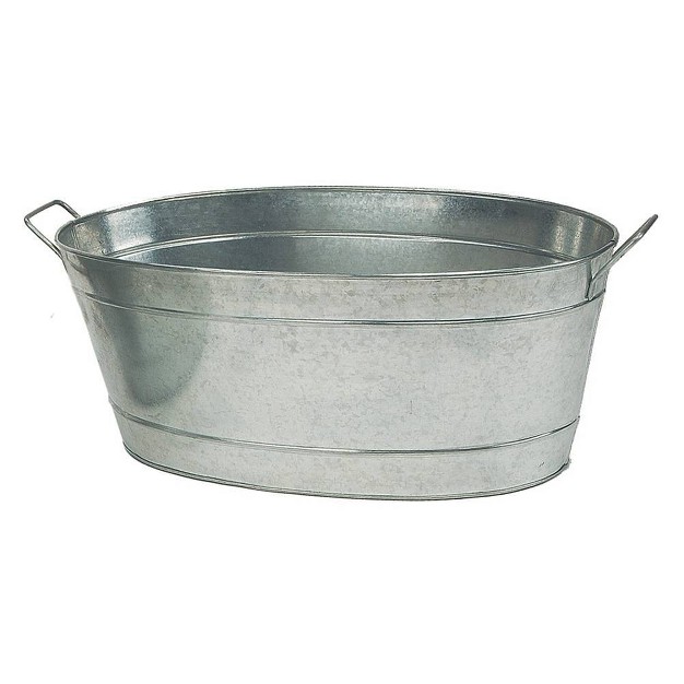 Large Oval Galvanized Tub Steel Achla Designs