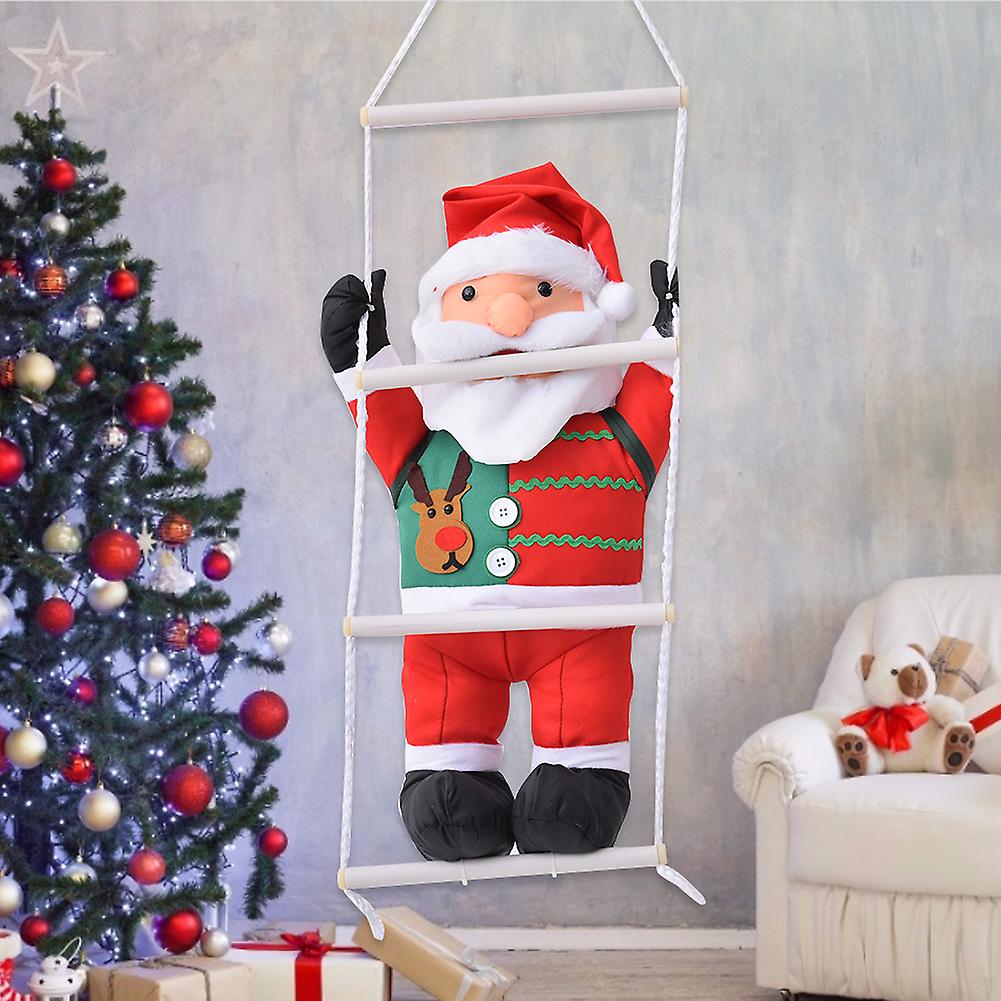 60cm Christmas Santa Claus Ladder Rope Climbing Hanging Doll Toy Gift Decorationladder