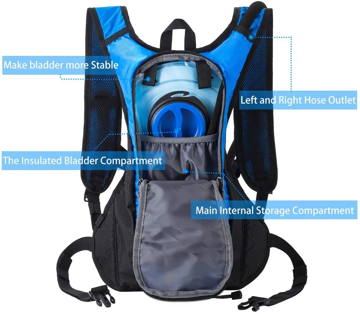 Custom Hydration pack Backpack with 2 L Water Bladder Lightweight Suitable for Outdoor Hiking Running Cycling