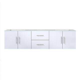 Lexora Geneva 72 in. W x 22 in. D Glossy White Double Bath Vanity and Carrara Marble Top LG192272DMDS000