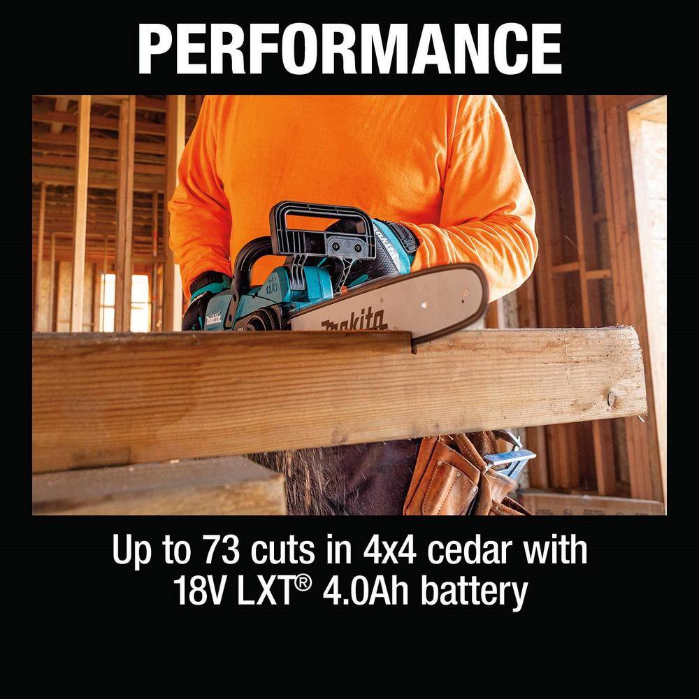 Makita LXT 14 in. 18V Lithium-Ion Brushless Electric Battery Chainsaw Kit (4.0 Ah) XCU11SM1