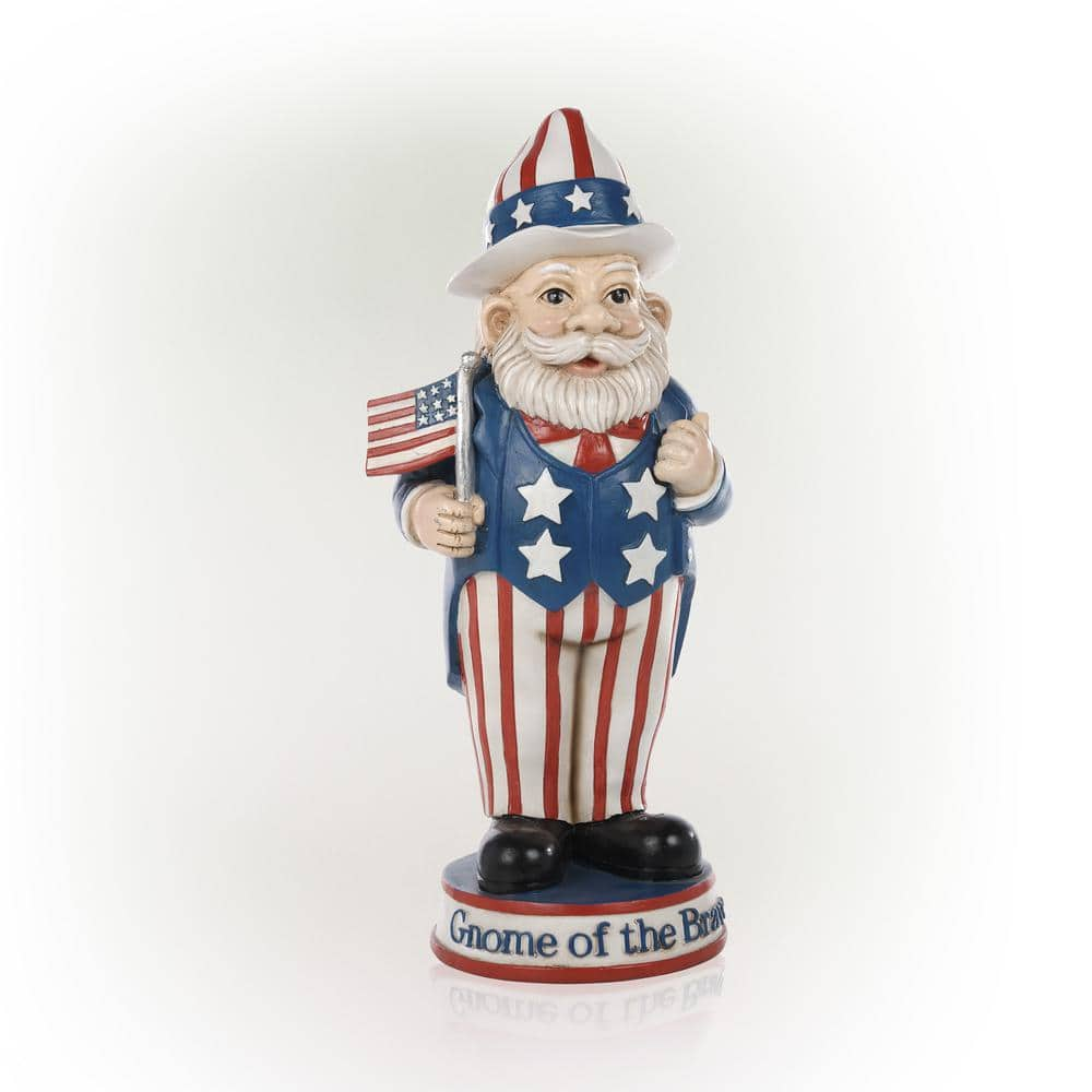 Alpine Corporation 12 in. H Uncle Sam Gnome of the Brave