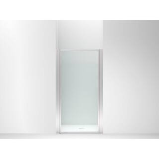 Sterling 32-34 in. - 34-14 in. W x 65 in. H Standard Pivot Framed Shower Door with 18 in. Thick Rain Textured Glass in Silver 26936-3G06-S