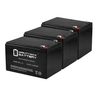 MIGHTY MAX BATTERY 12V 12Ah F2 Razor Battery fits MX500 MX650 W15128190003 - 3 Pack MAX3435426