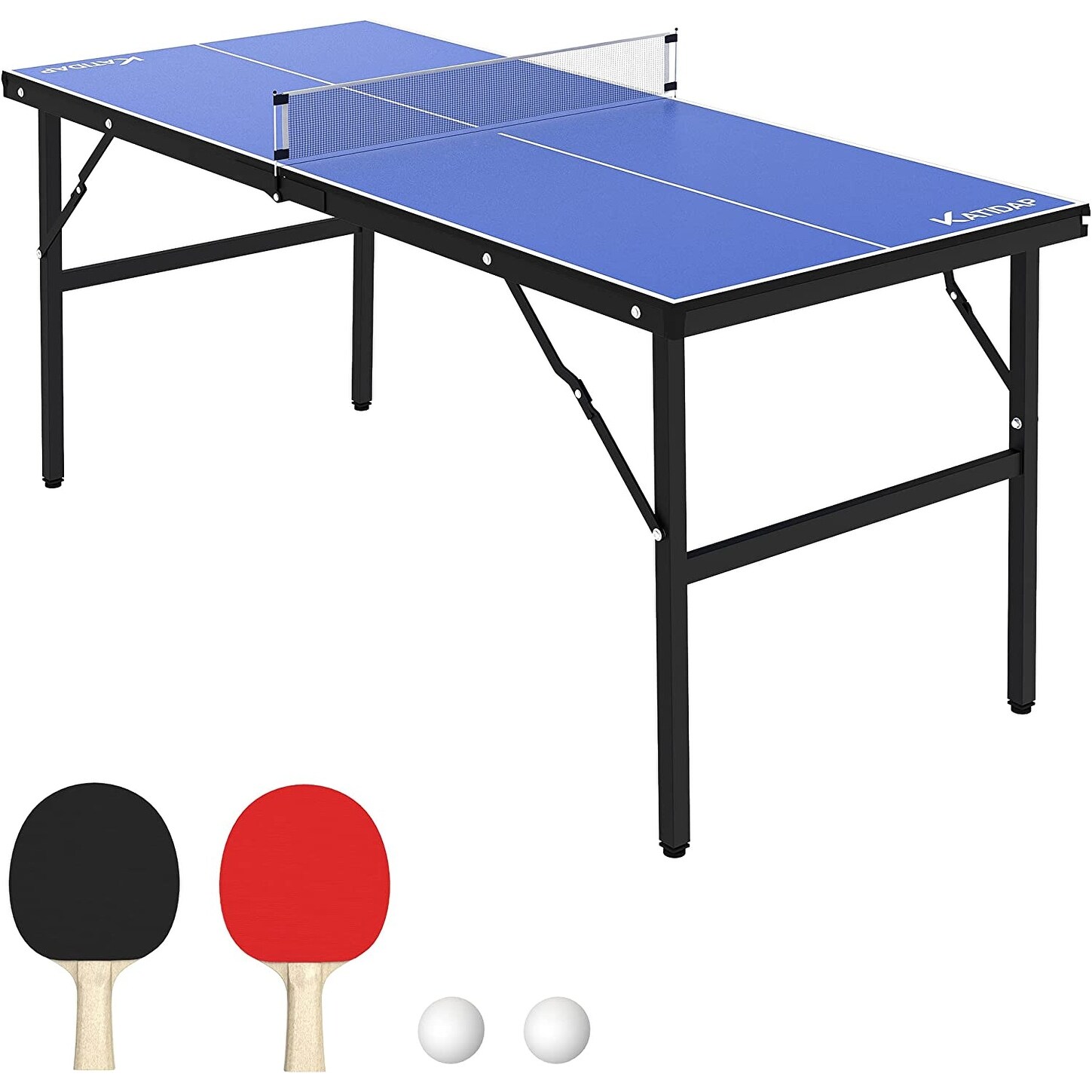 Portable Table Tennis Table， Mid-Size / for IndoorandOutdoor Table Tennis Game