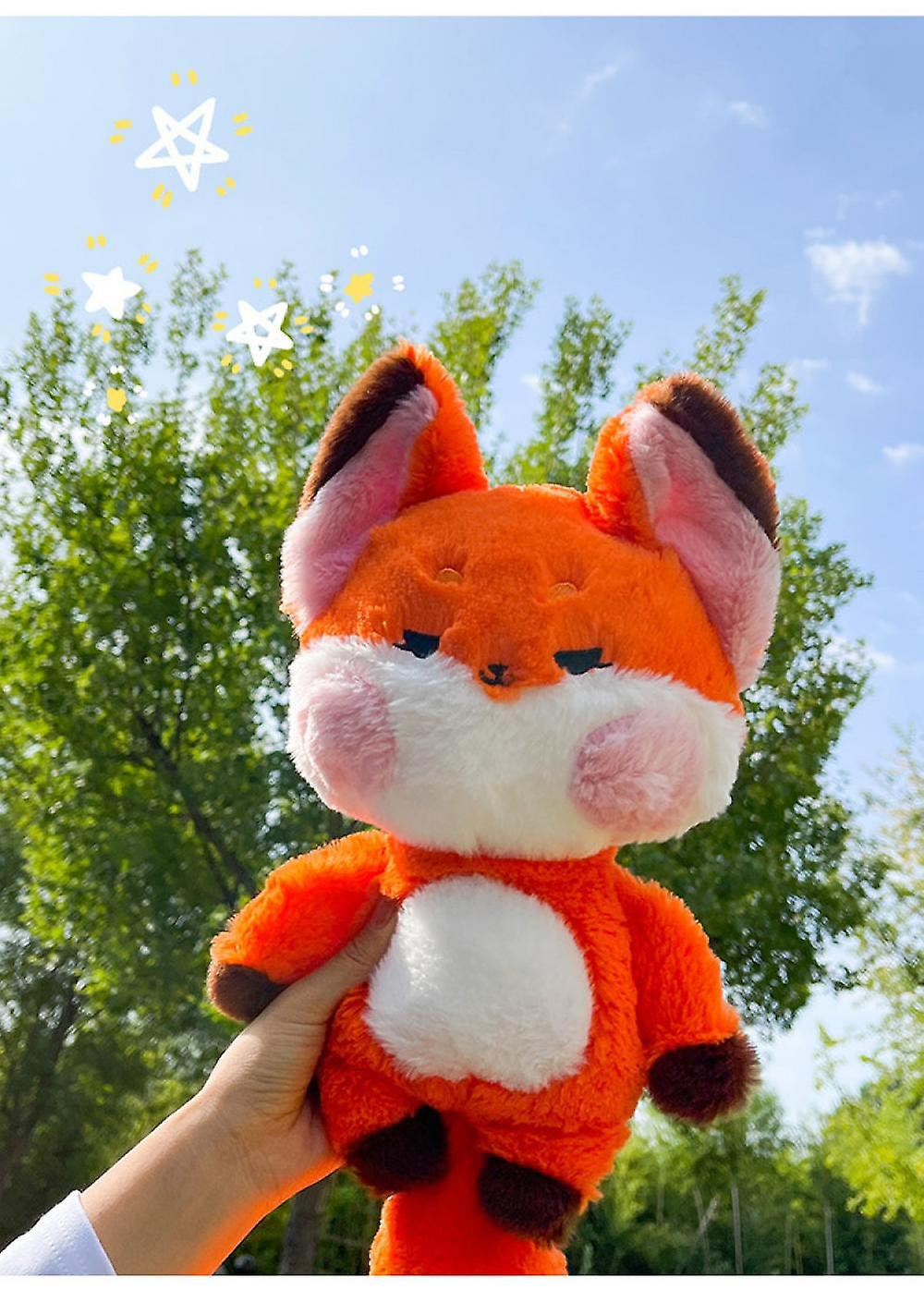 Fox Stuffed Animals Plush， 13.7 Inches Super Soft Cute Fox Plush Throw Pillow With Large Tail，  Fox Plush Toy For Boys And Girls