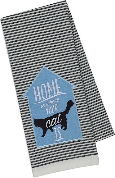 Design Imports Cat Embellished Dishtowel