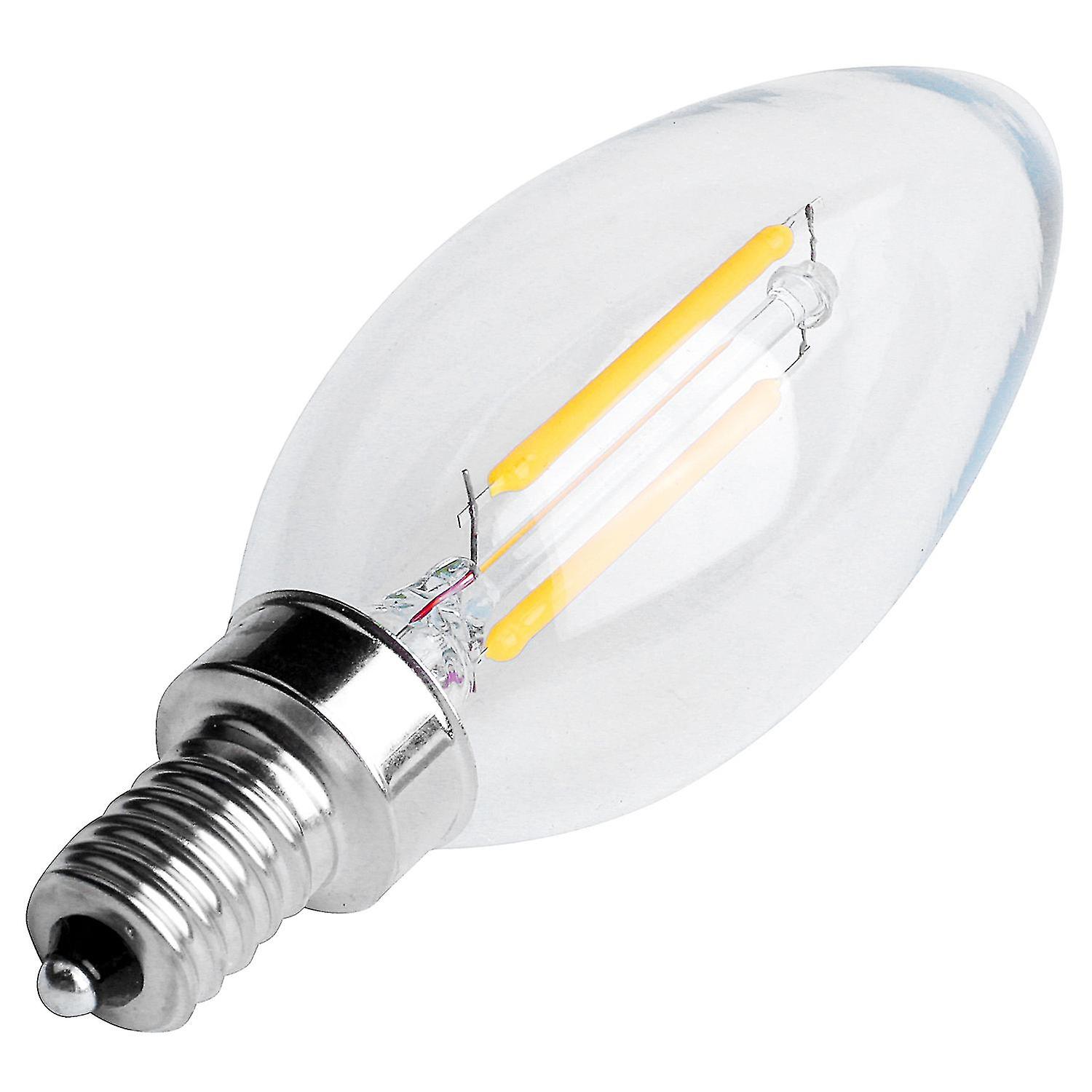 Dimmable E12 2w Cob Candle Flame ment Led Light Bulb Lamp 10*3.5cm