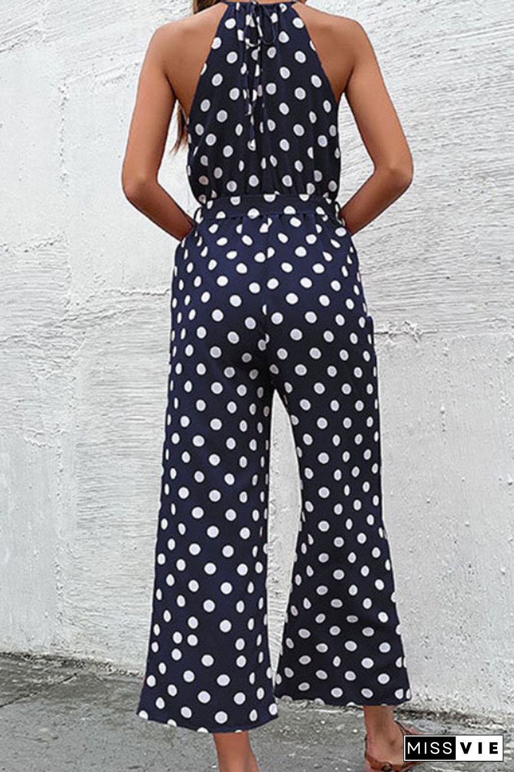 Polka Dot Long Pants Loose Jumpsuit Wholesale