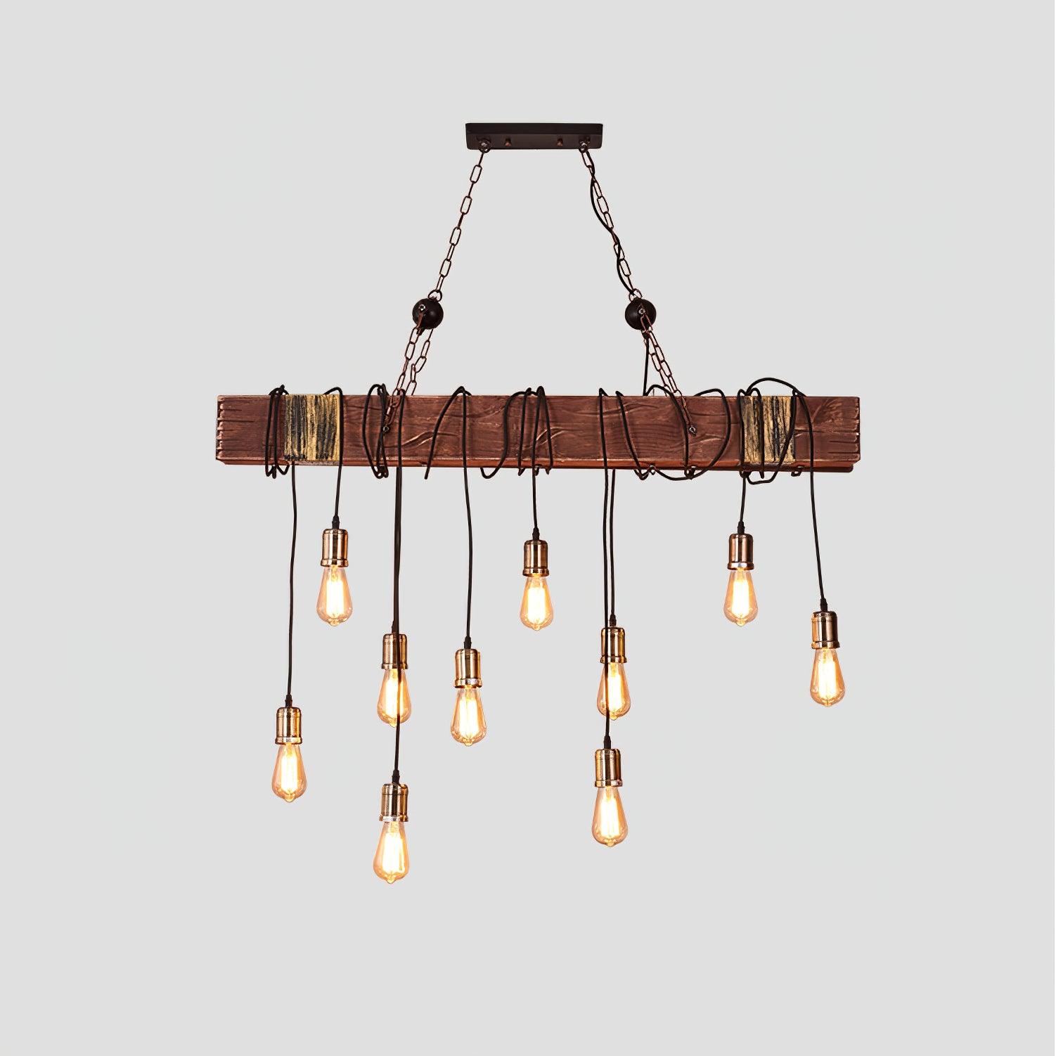 Wood Hanging Multi Chandelier