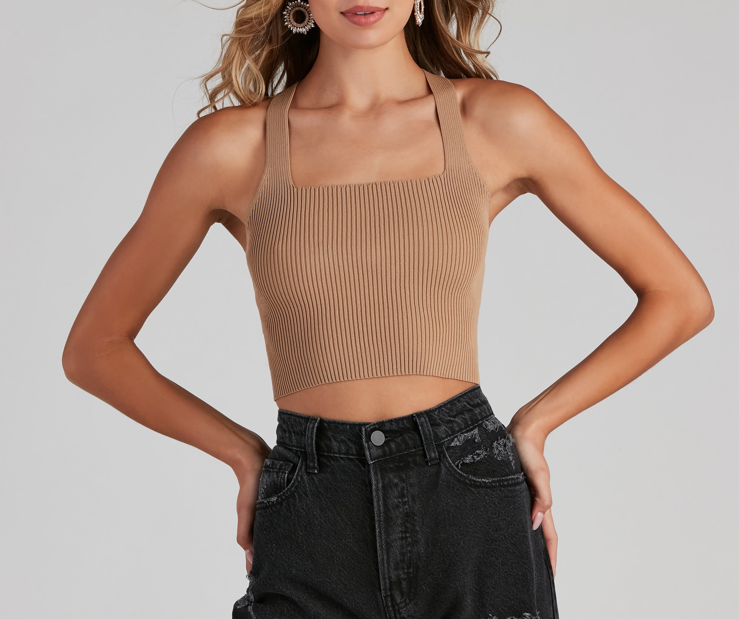 You Better Work Lace-Up Crop Top