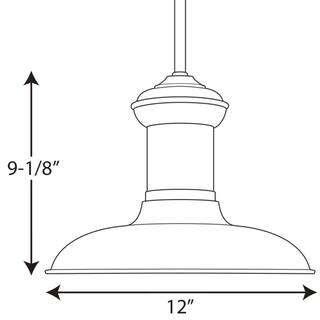 Progress Lighting Brookside Collection 1-Light Brushed Nickel LED Pendant with Metal Shade P5024-0930K9