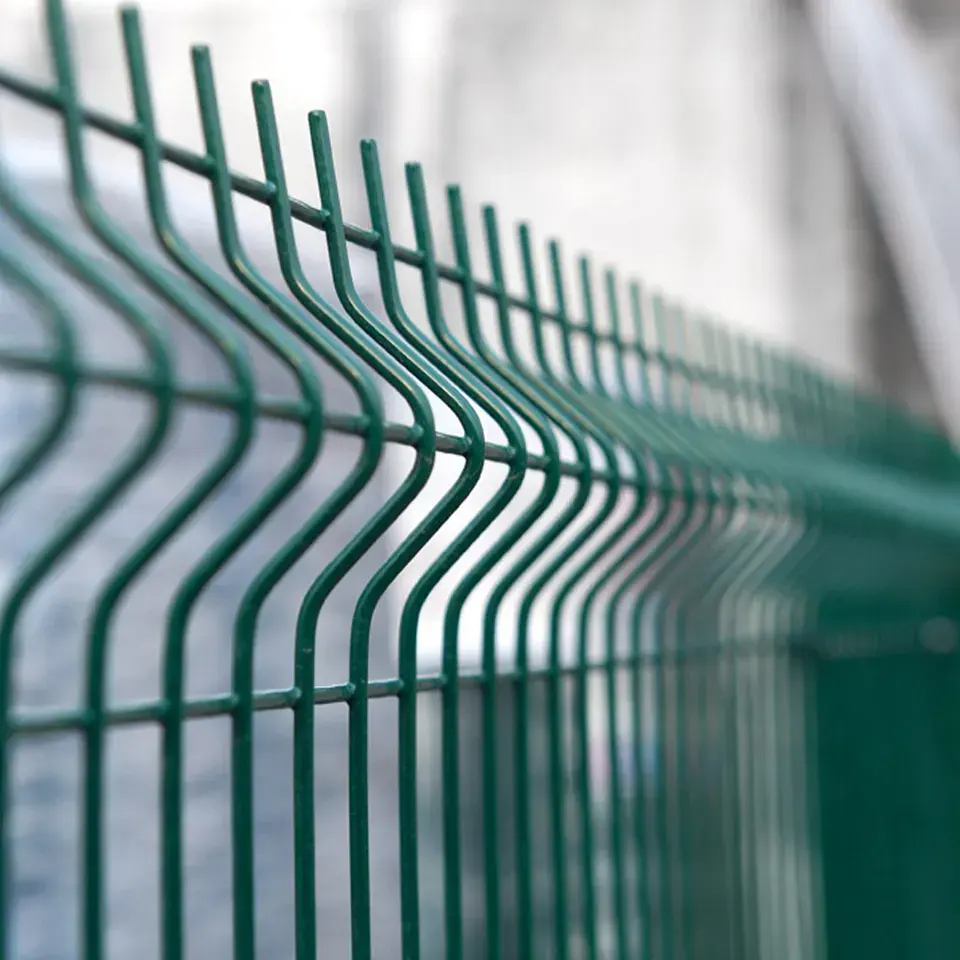 Factory Supply PVC Coated Triangle Bend Wire Mesh Fence 3D Curved Welded Wire Mesh Fence