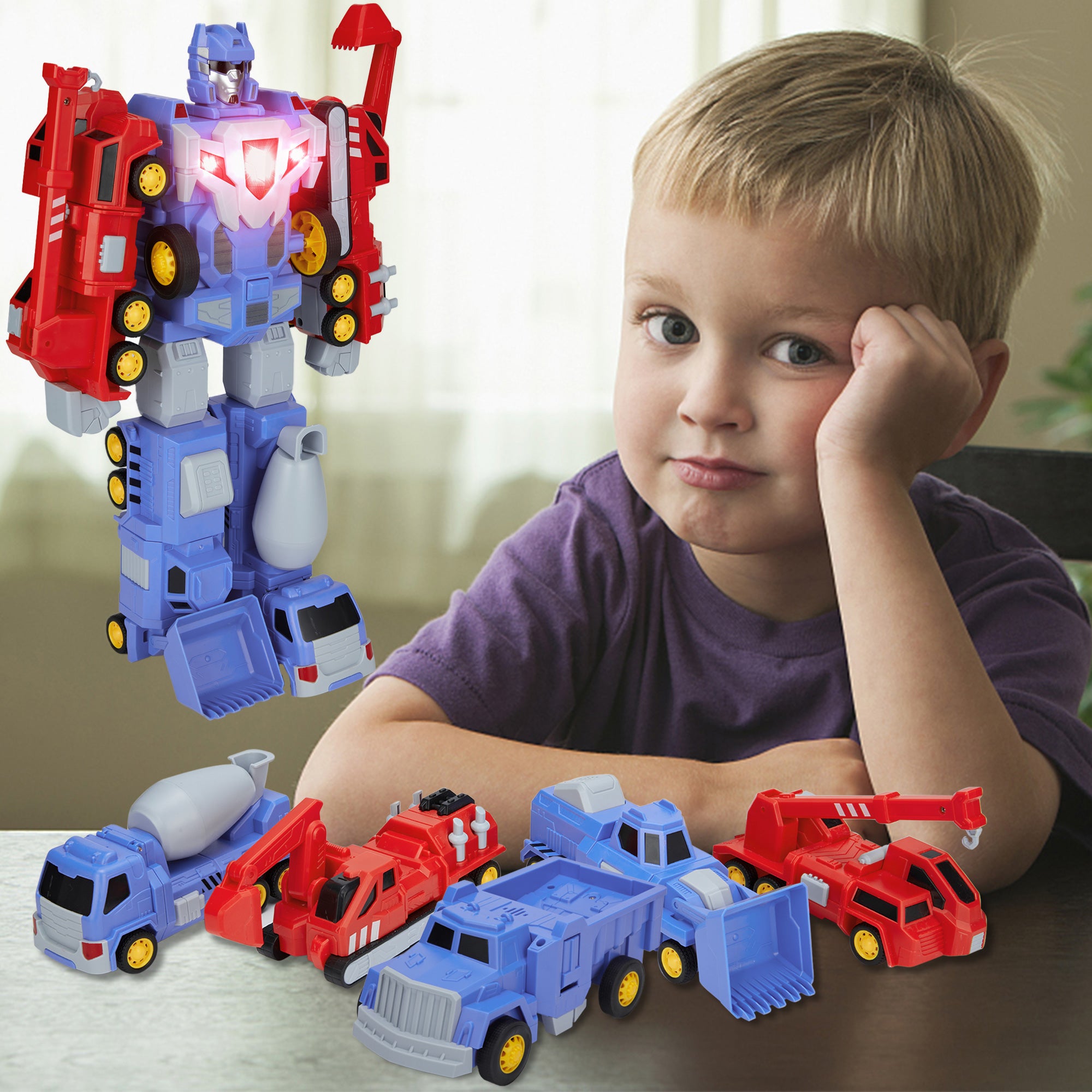 Transformer Toys for 3 4 5 6 Years Old Boys and Girls Gifts Transformers Kingdom Robot Truck Toys，Construction Assemble Toy