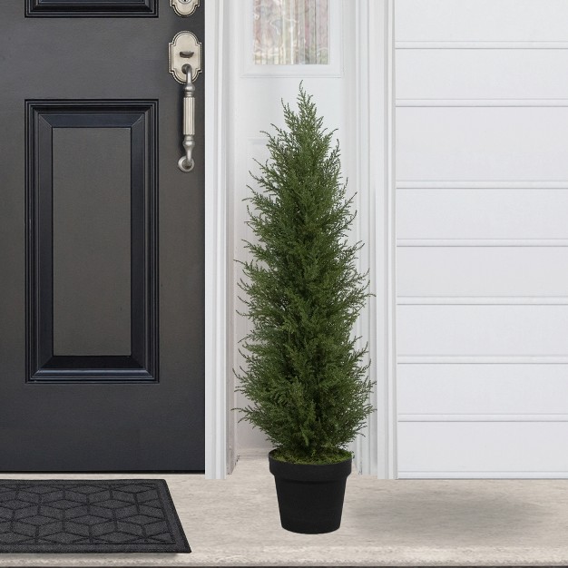 Northlight 3' Artificial Cedar Pine Petite Arborvitae Tree In Round Pot， Unlit