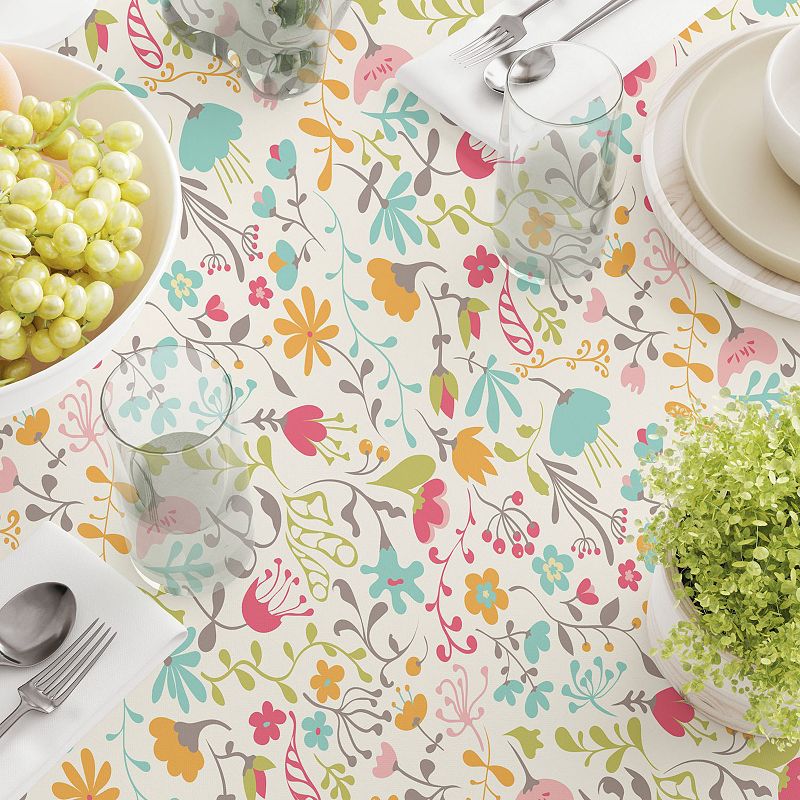 Square Tablecloth， 100% Polyester， 54x54， Blooming Springs