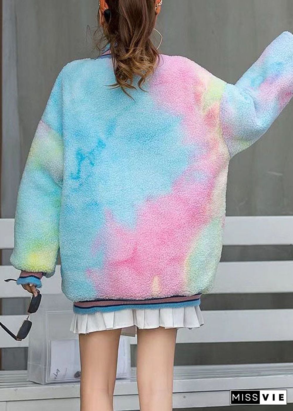 Beautiful Rainbow Turtleneck Print Fall Character Loose Sweatshirts Top