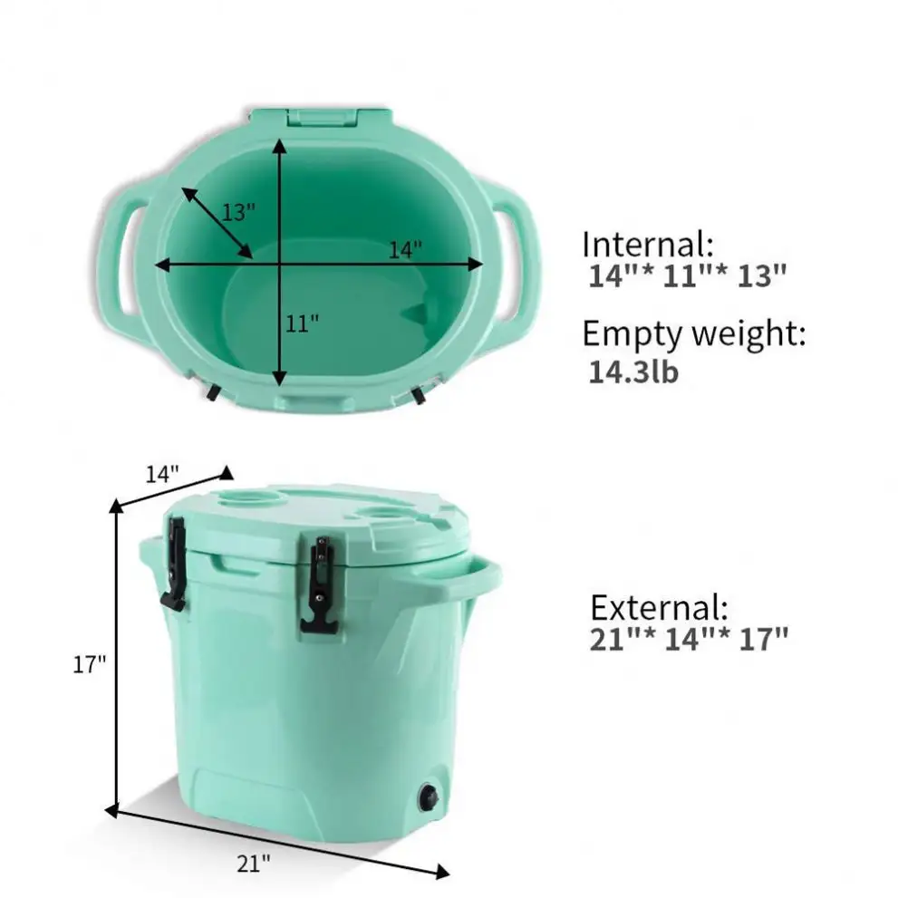 25L Portable Round Cooler Bucket Ice Chest Cooler Box Hard Coolers for Camping Hiking