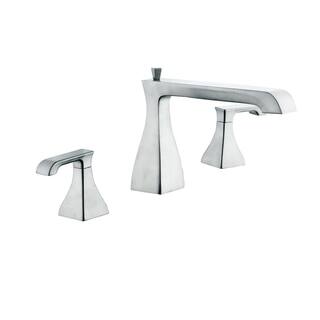 Glacier Bay Adelyn 2-Handle Low-Arc Deck-Mount Roman Tub Faucet in Brushed Nickel HD67416-3704