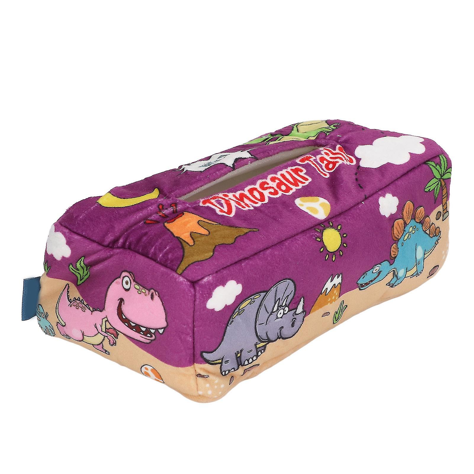 Baby Tissue Box Improve Sensory Skills Safe Fun Plush Sensory Tissue Box Baby Toy Dinosaur Pattern Early Education Toys