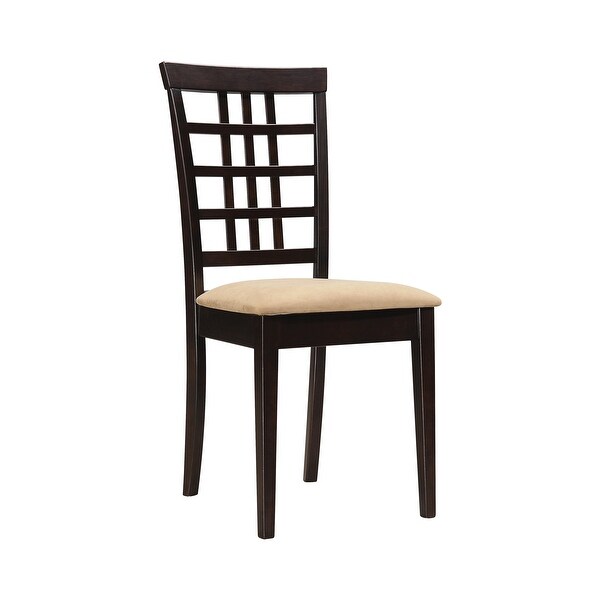 Austin Beige and Cappuccino Padded Seat Dining Chairs (Set of 8)