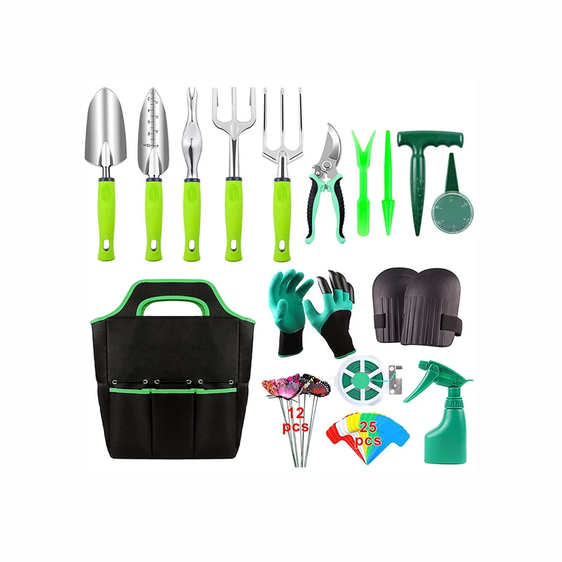 Garden Tools 25 Pieces Aluminum Heavy Duty Garden Hand Tools For Hoe Garden Tool Organizer With cloth Bag