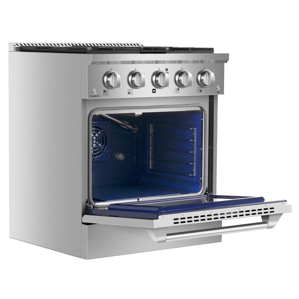 Empava 30 in. 4.2 cu. ft. Gas Range with 4 Sealed Ultra High-Low Burners in Stainless Steel EMPV-30GR07