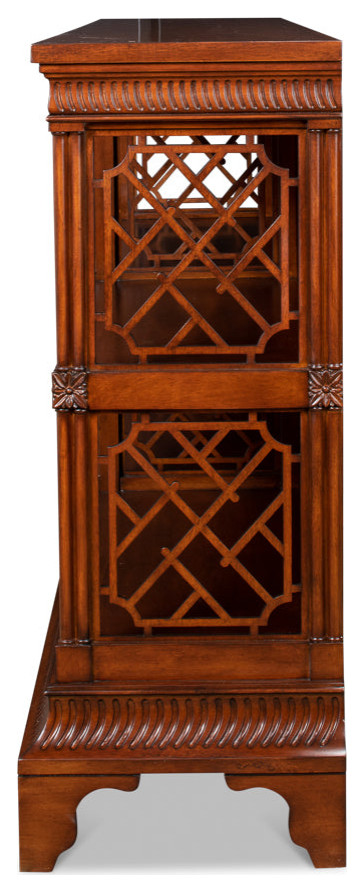 Double Chepstow Walnut Display Bookcase   Traditional   Bookcases   by Sideboards and Things  Houzz