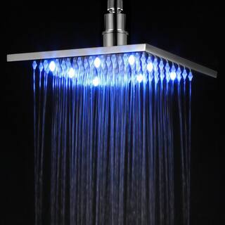 ALFI BRAND 1-Spray 8 in. Single Ceiling Mount Fixed Rain Shower Head in Brushed Nickel LED8S-BN