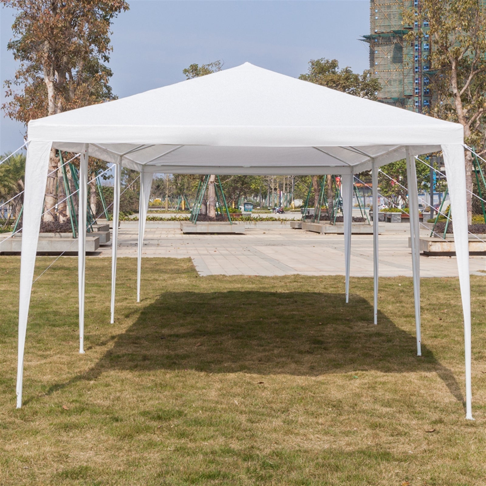 Tenozek 10 x 30 ft White Party Tent Outdoor Gazebo Canopy Tent Wedding Tent with 7 Removable Sidewalls