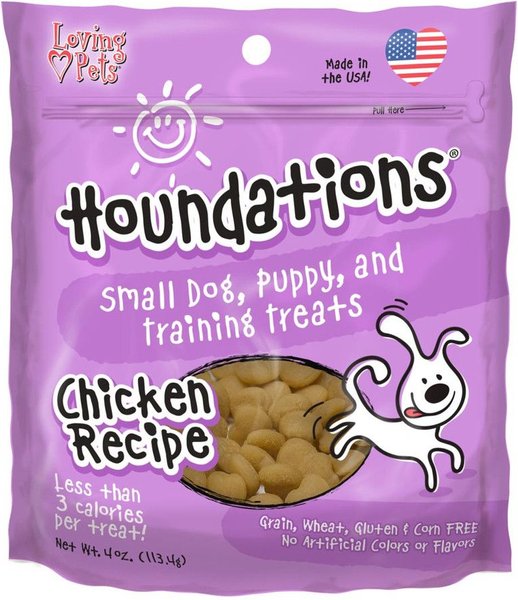 Loving Pets Houndations Chicken Dog Soft and Chewy Treat， 4-oz bag