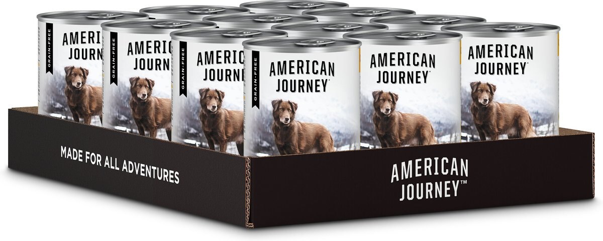 American Journey Chicken Recipe Grain-Free Canned Dog Food， 12.5-oz