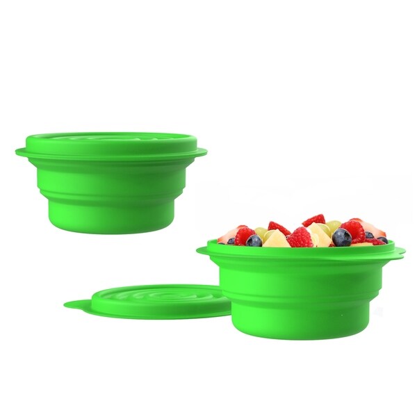 Collapsible Bowls with Lids BPA Free Silicone by Wakeman Outdoors